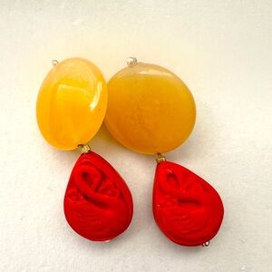 Yellow and Red Statement Earrings PRICE FIRM
